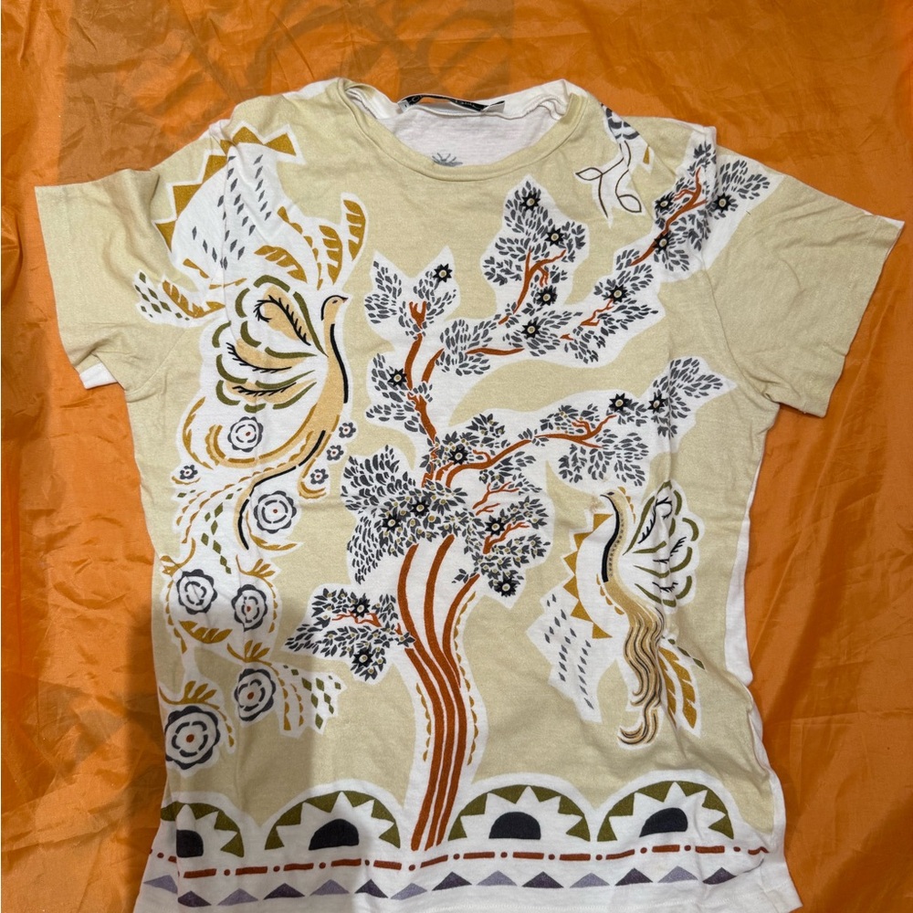 Dior Short Sleeve Tee in Cream, Orange, Black